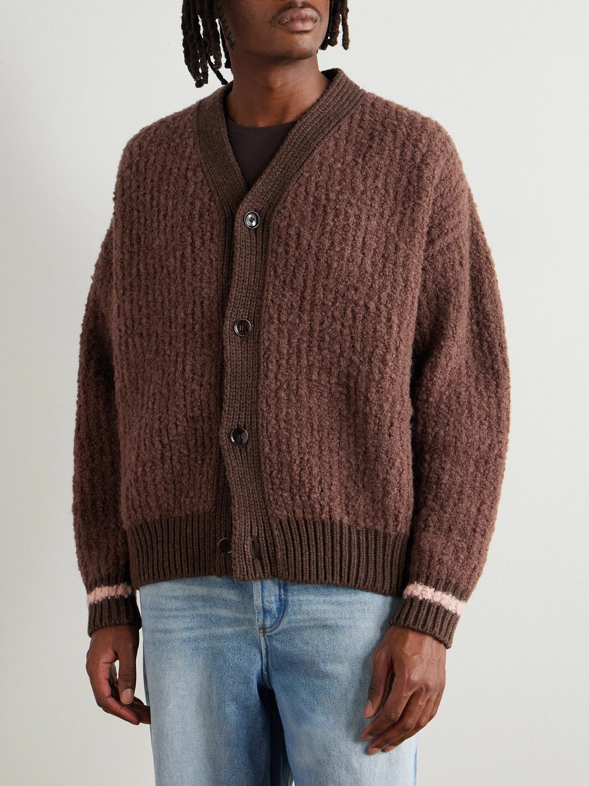 A Kind Of Guise - Ribbed-Knit Virgin Wool-Blend Cardigan - Brown
