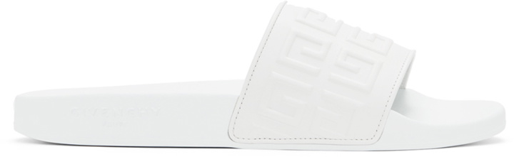 Photo: Givenchy White 4G Slide Sandals