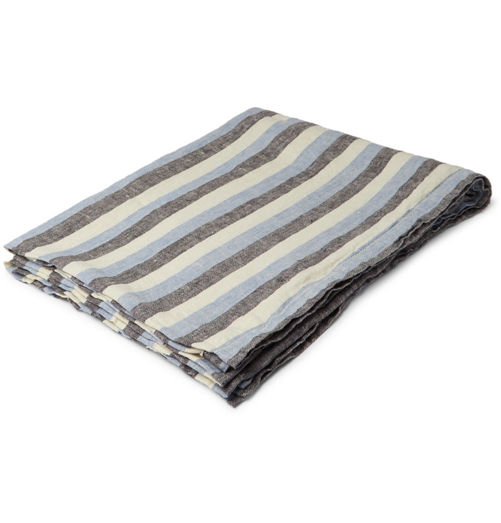 Photo: Frescobol Carioca - Striped Linen Towel - Blue