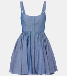 Alaïa Cotton and linen chambray bustier dress
