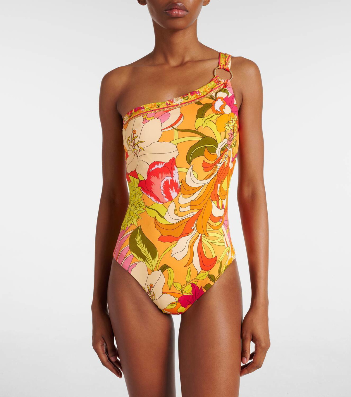 Camilla Embellished one-shoulder swimsuit