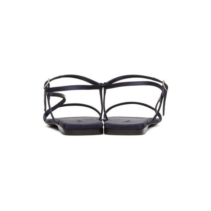 The Row Navy Bare Flat Sandals