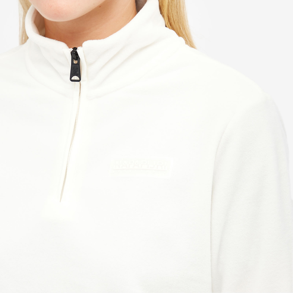 Napapijri Women's Quarter Zip Fleece in White Whisper