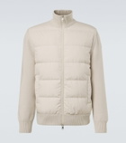 Moncler Tricot down-paneled virgin wool cardigan