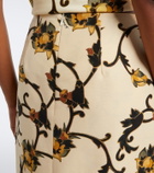 La DoubleJ Printed wool-blend cady pencil skirt
