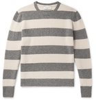 Officine Generale - Striped Virgin Wool-Blend Sweater - Gray