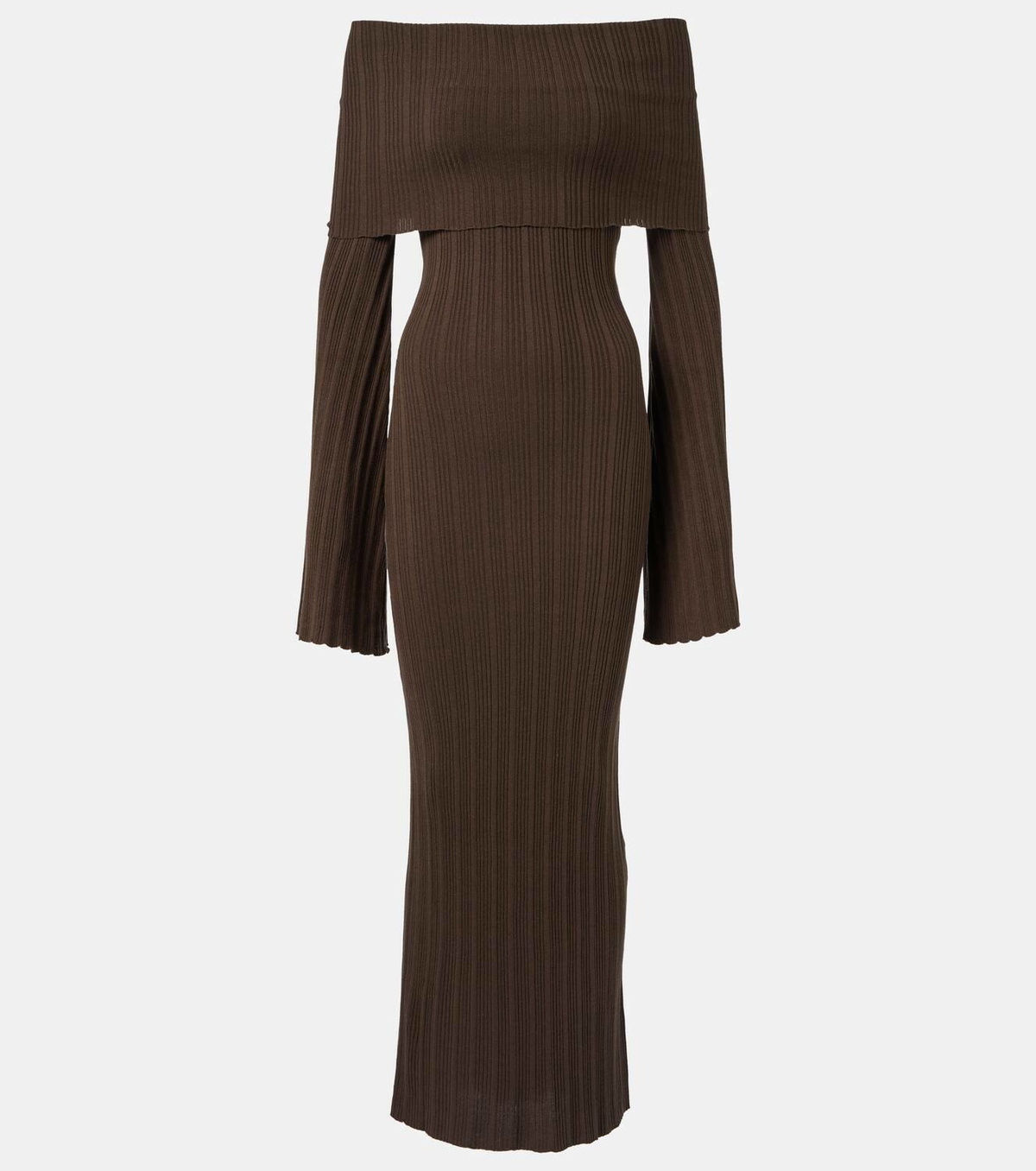 Aya Muse Off-shoulder silk-blend jersey maxi dress Aya Muse