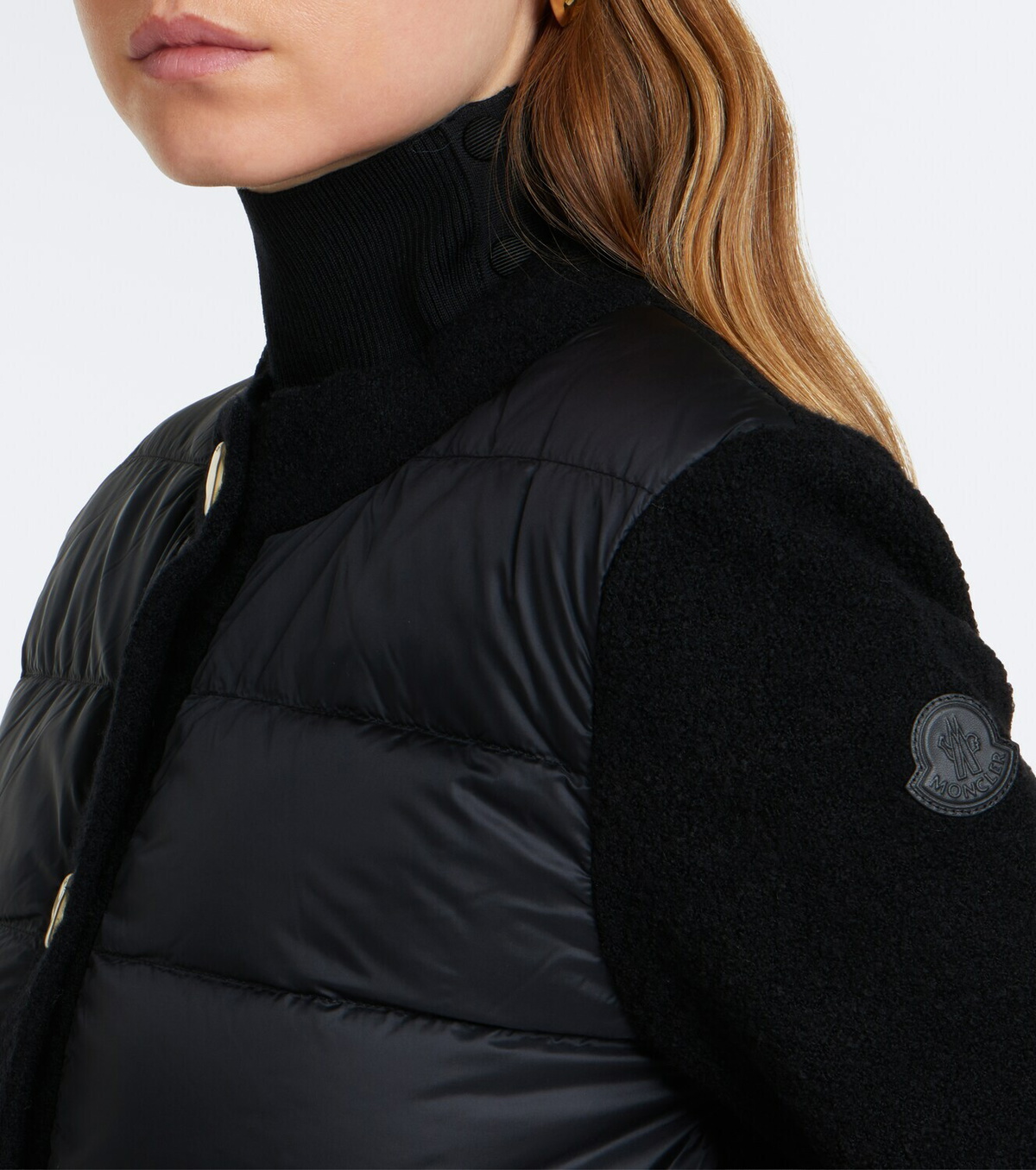 Moncler Down-paneled wool-blend cardigan