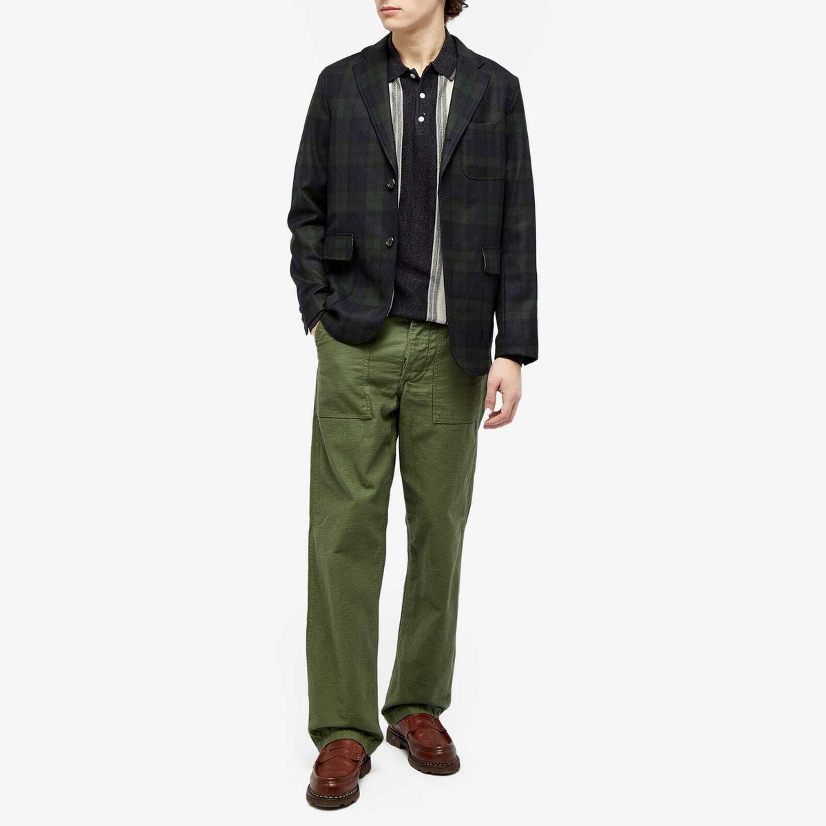 Beams Plus Men's 3B Flannel Jacket in Black Watch Beams Plus