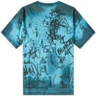 Balenciaga Men's Graffiti T-Shirt in Azure