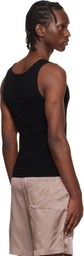 Dries Van Noten Black Rib Knit Tank Top
