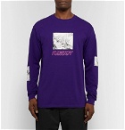 Flagstuff - Video Girl Printed Cotton-Jersey T-Shirt - Men - Dark purple