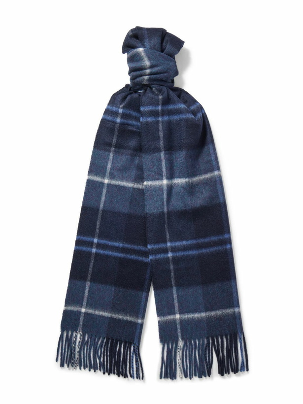 Photo: Johnstons of Elgin - Fringed Checked Cashmere Scarf