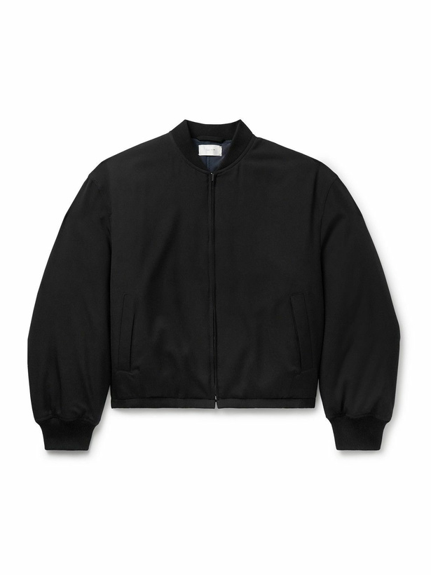 Photo: The Row - Fenn Padded Wool-Twill Bomber Jacket - Black