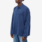 A.P.C. Men's x JW Anderson Murray Oversized Pique Polo Shirt in Marine