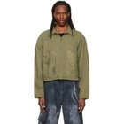 We11done Green Vintage Pin-Tucked Work Jacket