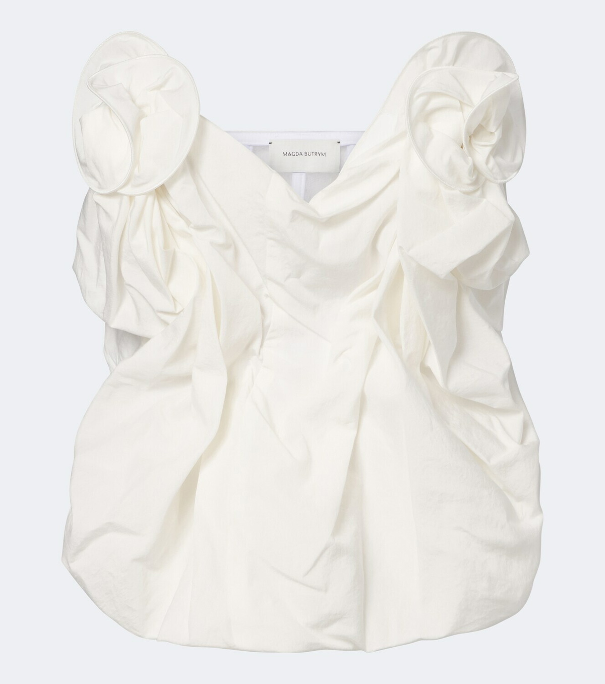 Magda Butrym Draped cotton and silk bustier top