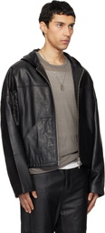Deadwood Black Hector Leather Hoodie