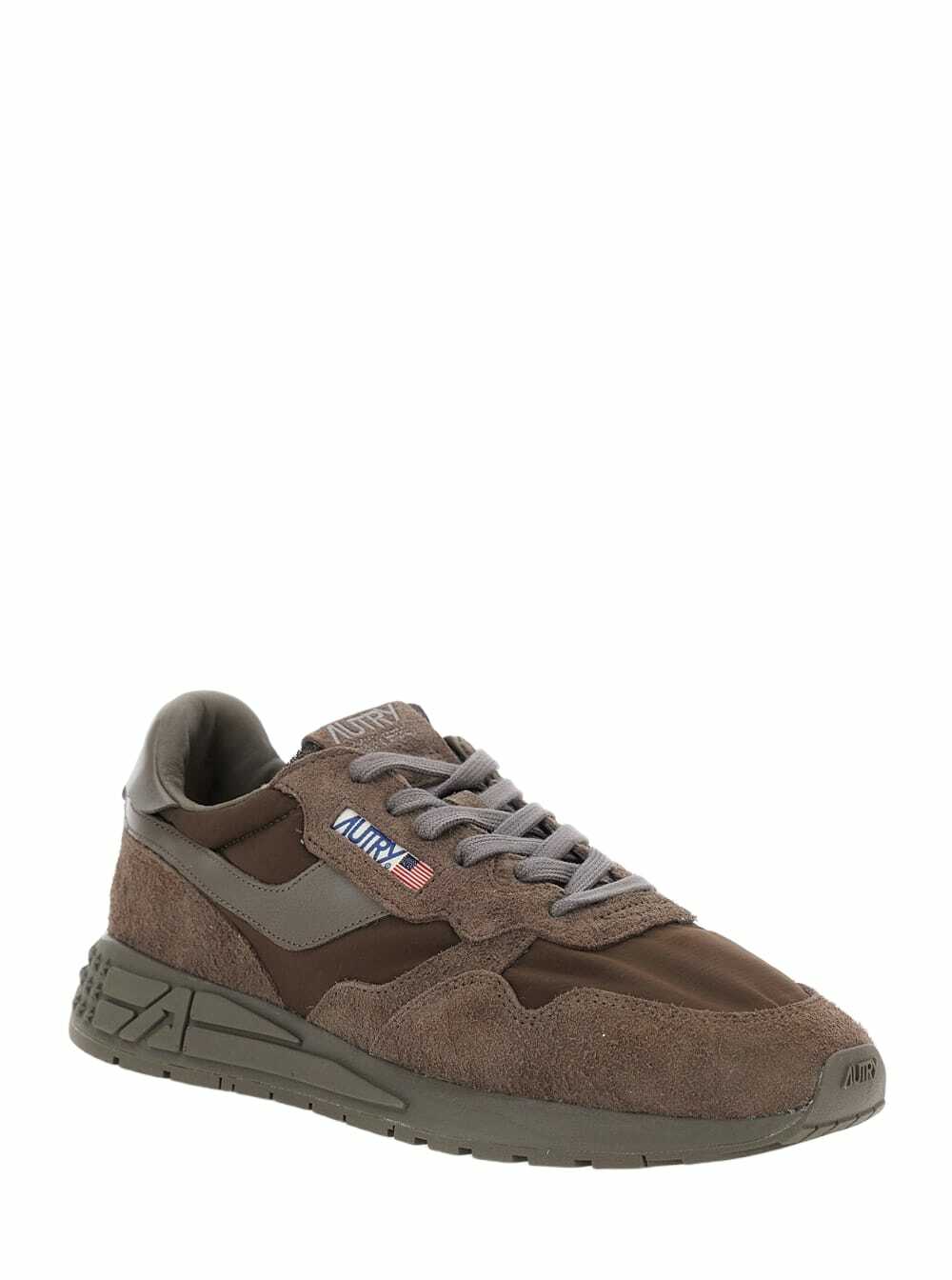 Autry reelwind Brown Low Top Sneakers With Logo Patch Ontongue And Side ...