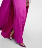 Alex Perry Caped satin gown