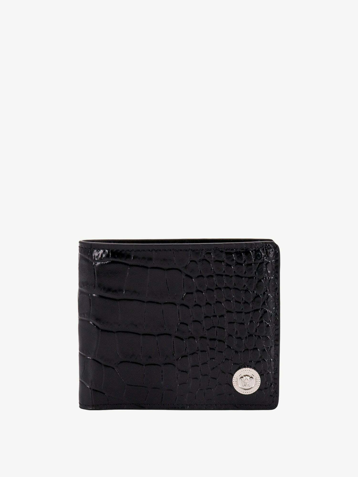 Versace Jeans Couture Logo-Plaque Crocodile-Embossed Wallet