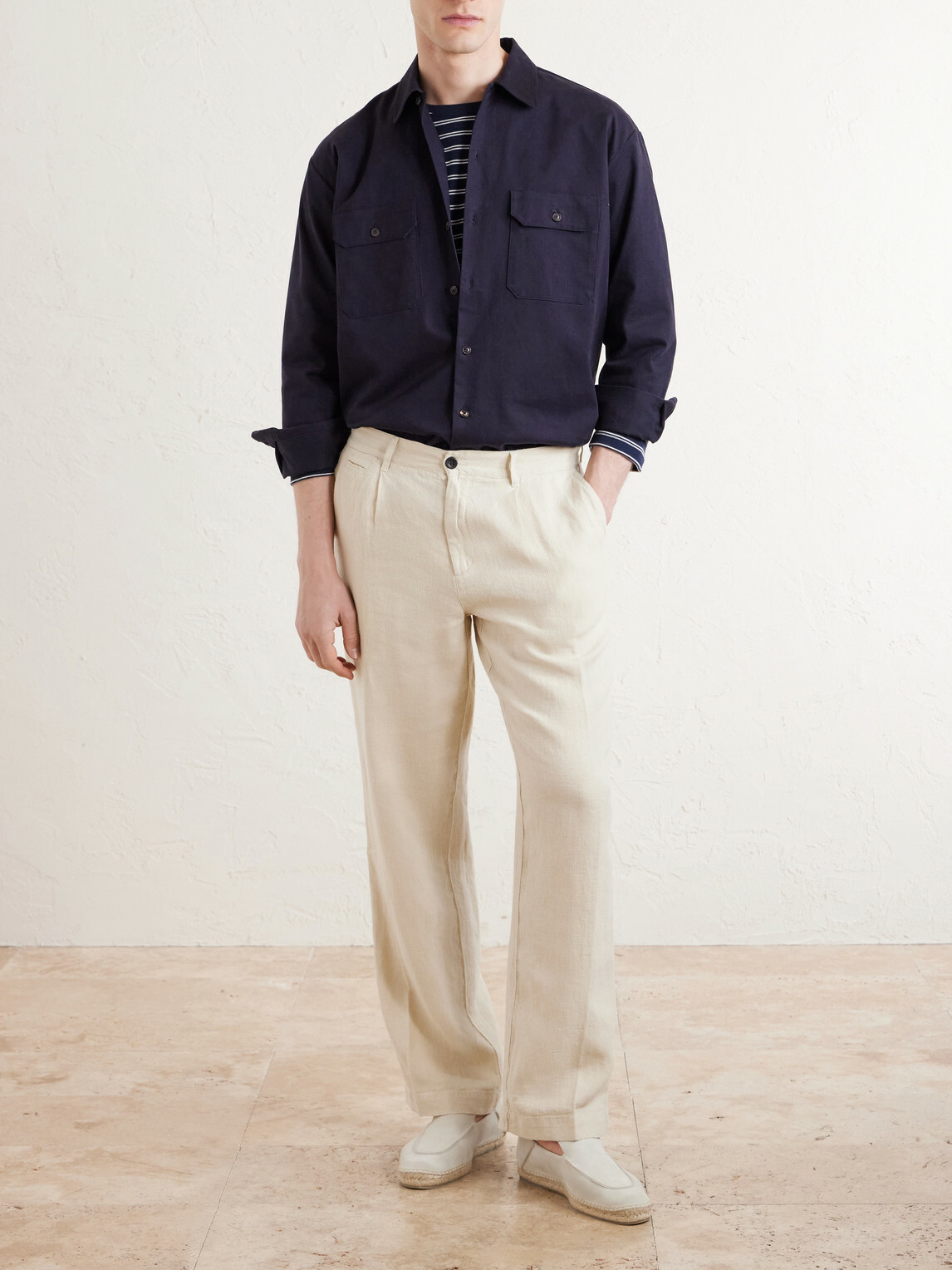 Portuguese Flannel - Straight-Leg Linen Trousers - Neutrals