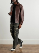 Neighborhood - Logo-Appliquéd Leather Jacket - Brown