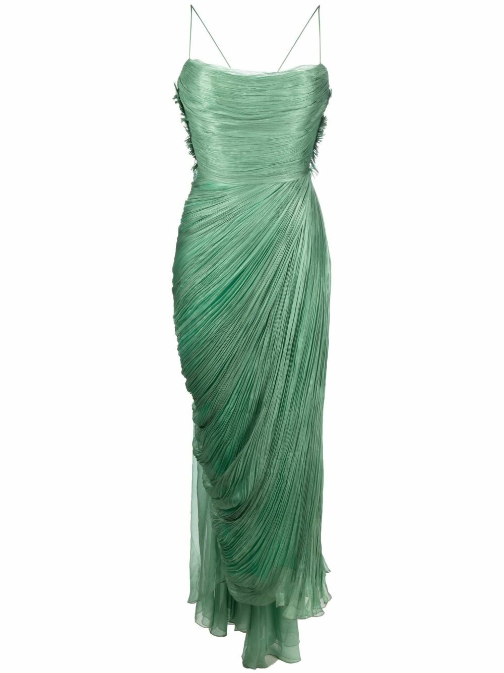 maria lucia hohan green pleated plunge midi dress Maria Lucia Hohan Green Siona Plissé Silk Midi Dress Maria Lucia Hohan