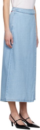 Levi's Blue Column Wrap Denim Maxi Skirt