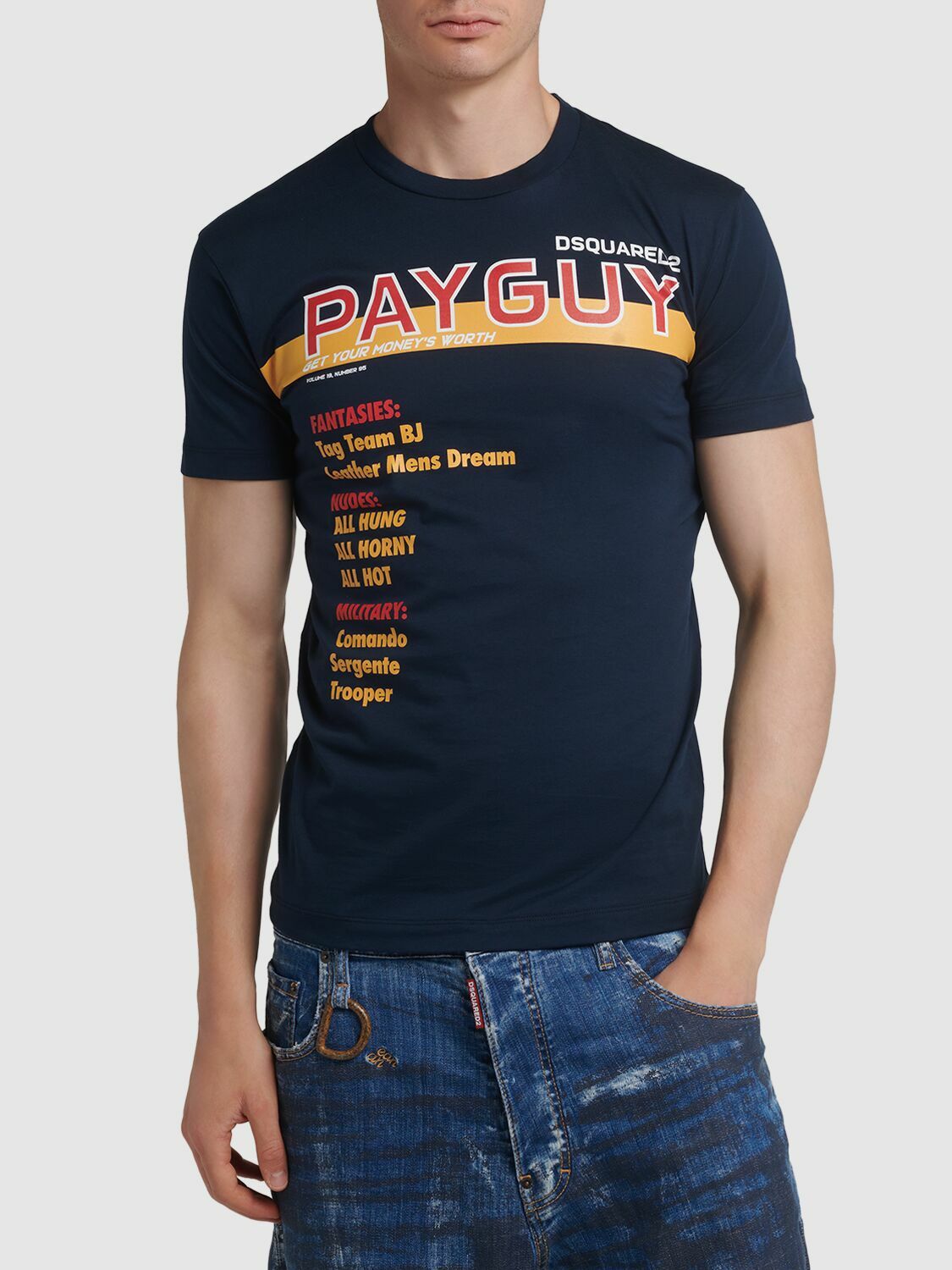Dsquared2☆Rocco Siffredi コットンTシャツ DSQUARED2 Rocco Siffredi Print Cotton T-shirt Dsquared2