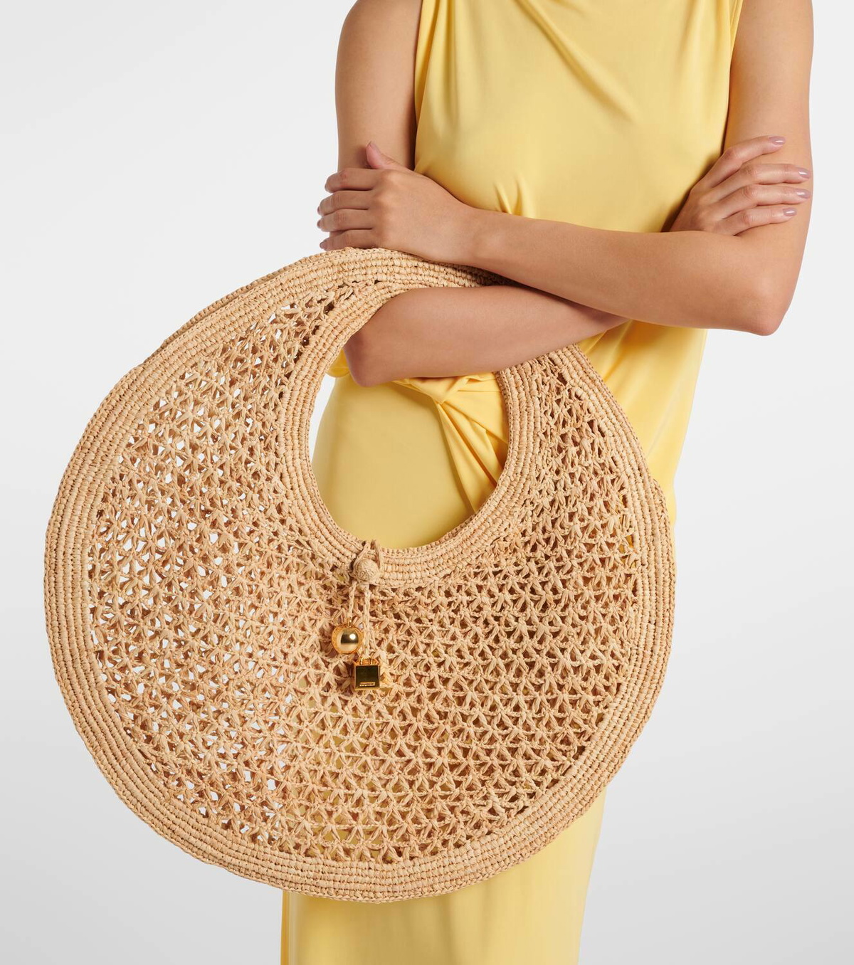 【JACQUEMUS】 Spiaggia raffia tote bag Spiaggia Small raffia tote bag in neutrals - Jacquemus