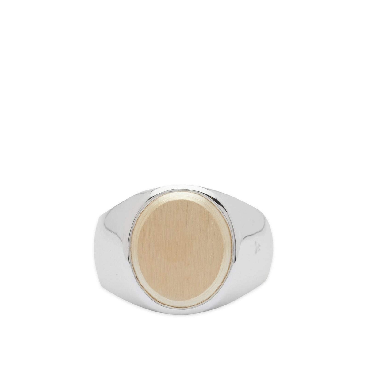 Tom Wood Men's Oval Gold Top Ring M in 925 Sterling Silver Tom Wood