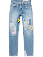 KAPITAL - OKABILLY Gypsy Patchwork Slim-Fit Embroidered Jeans - Blue