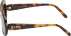 LOEWE Tortoiseshell Mini Oval Thin Sunglasses