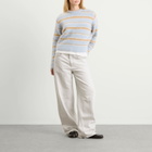 DUNST Women's Fuzzy Knit Jumper in Soft Blue/Brown