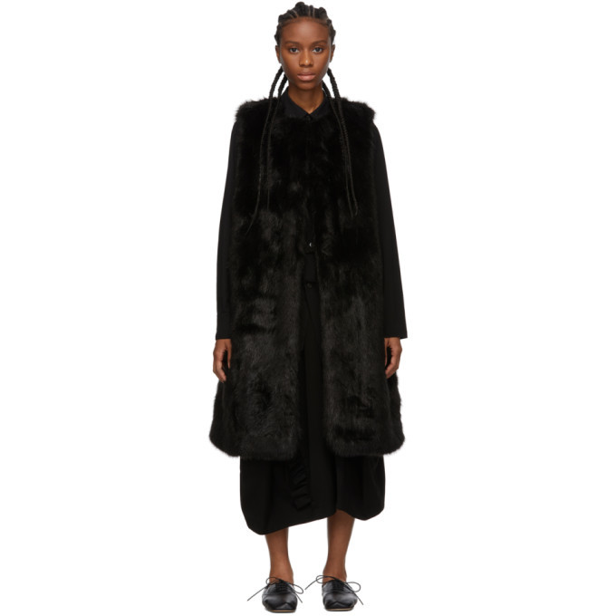 Comme des Garcons Comme des Garcons Black Faux-Fur Coat Comme des