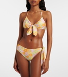 Chloé Bow-detail floral bikini top