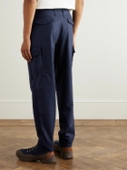 Brunello Cucinelli - Straight-Leg Virgin Wool-Flannel Cargo Trousers - Blue