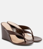 Gianvito Rossi Leather wedge thong sandals