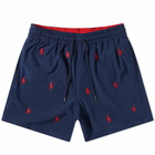 Polo Ralph Lauren Men's All Over Pony Traveller Swim Short in Newport Navy