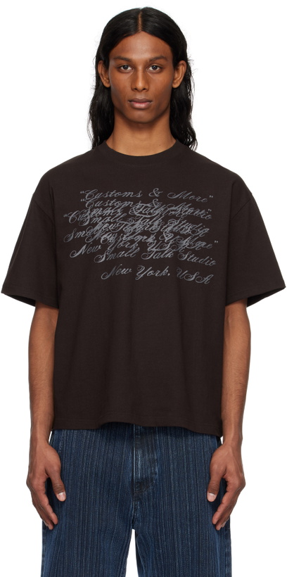 Photo: Small Talk Studio Brown 'Customs & More' Misprint S/S T-shirt