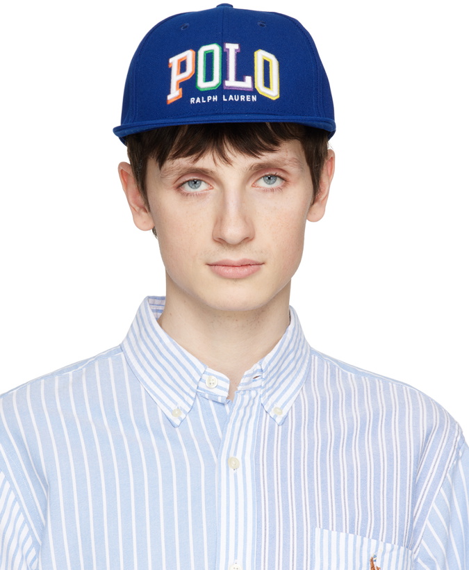 Photo: Polo Ralph Lauren Navy Embroidered Flat Cap