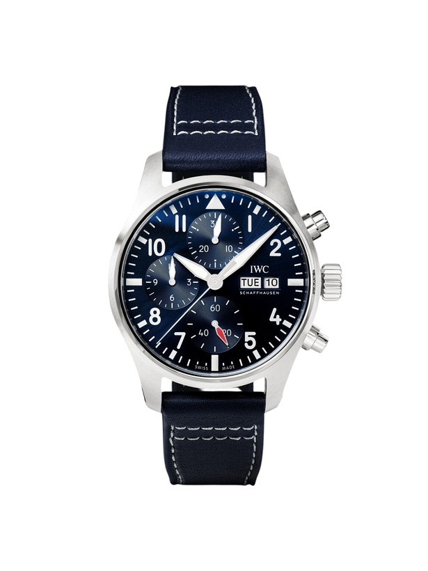Photo: IWC Schaffhausen - Pilot's Automatic Chronograph 41mm Stainless Steel and Leather Watch, Ref. No. IW388101