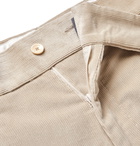 Caruso - Tapered Pleated Cotton-Blend Corduroy Trousers - Neutrals