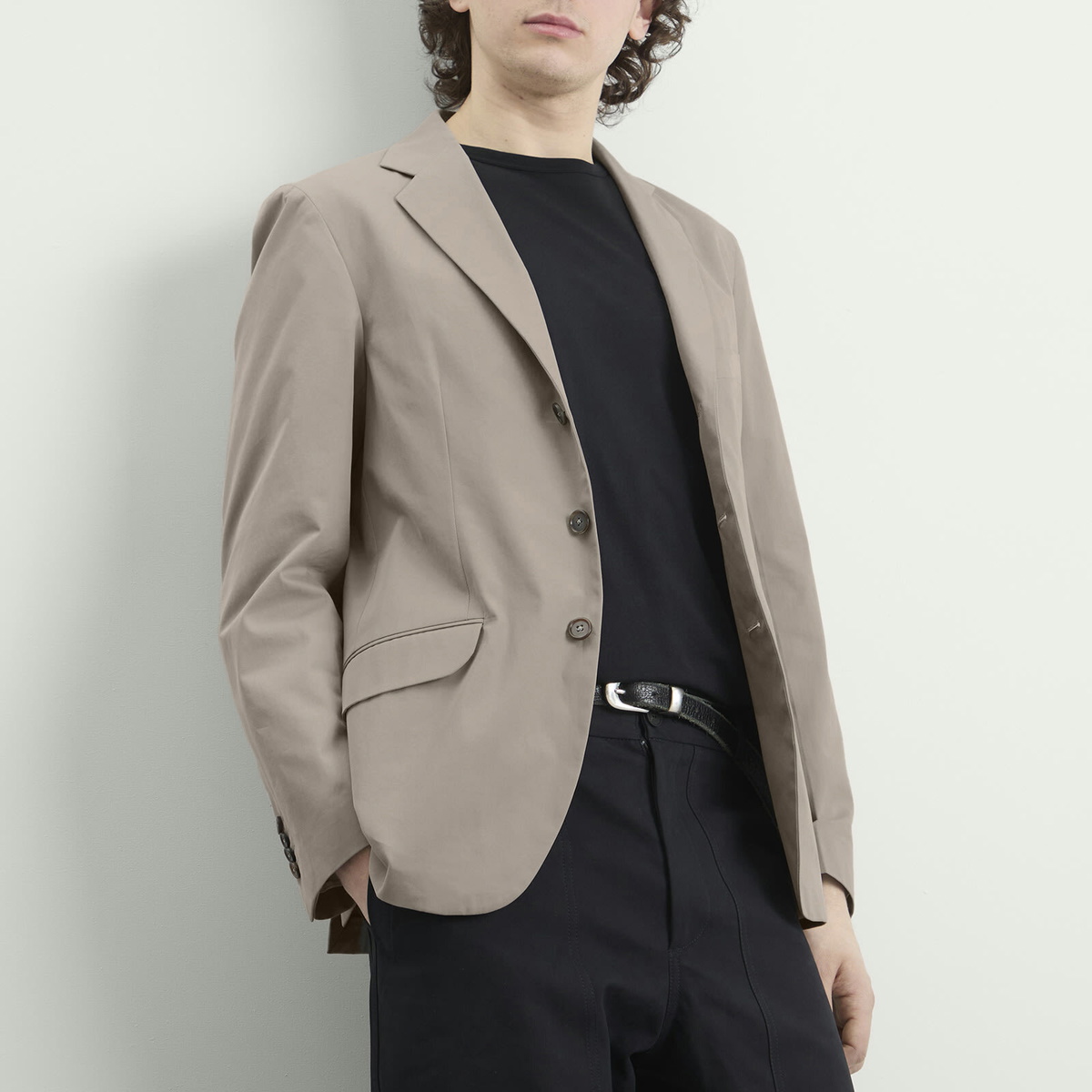 Jil Sander Men's Cotton Regular Fit Blazer in Ash Grey