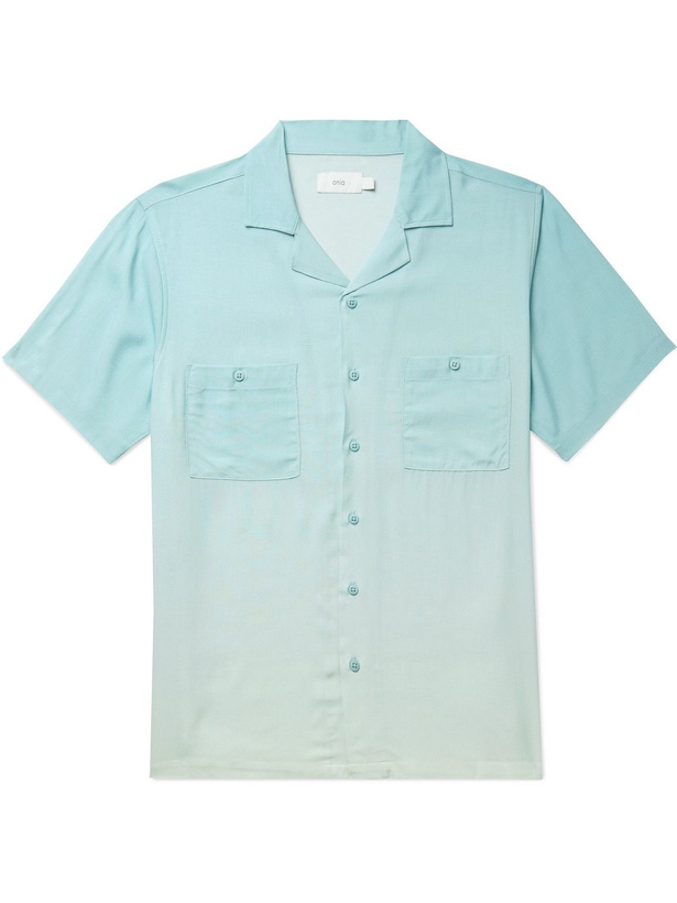 Photo: Onia - Vacation Camp-Collar Dégradé Voile Shirt - Blue