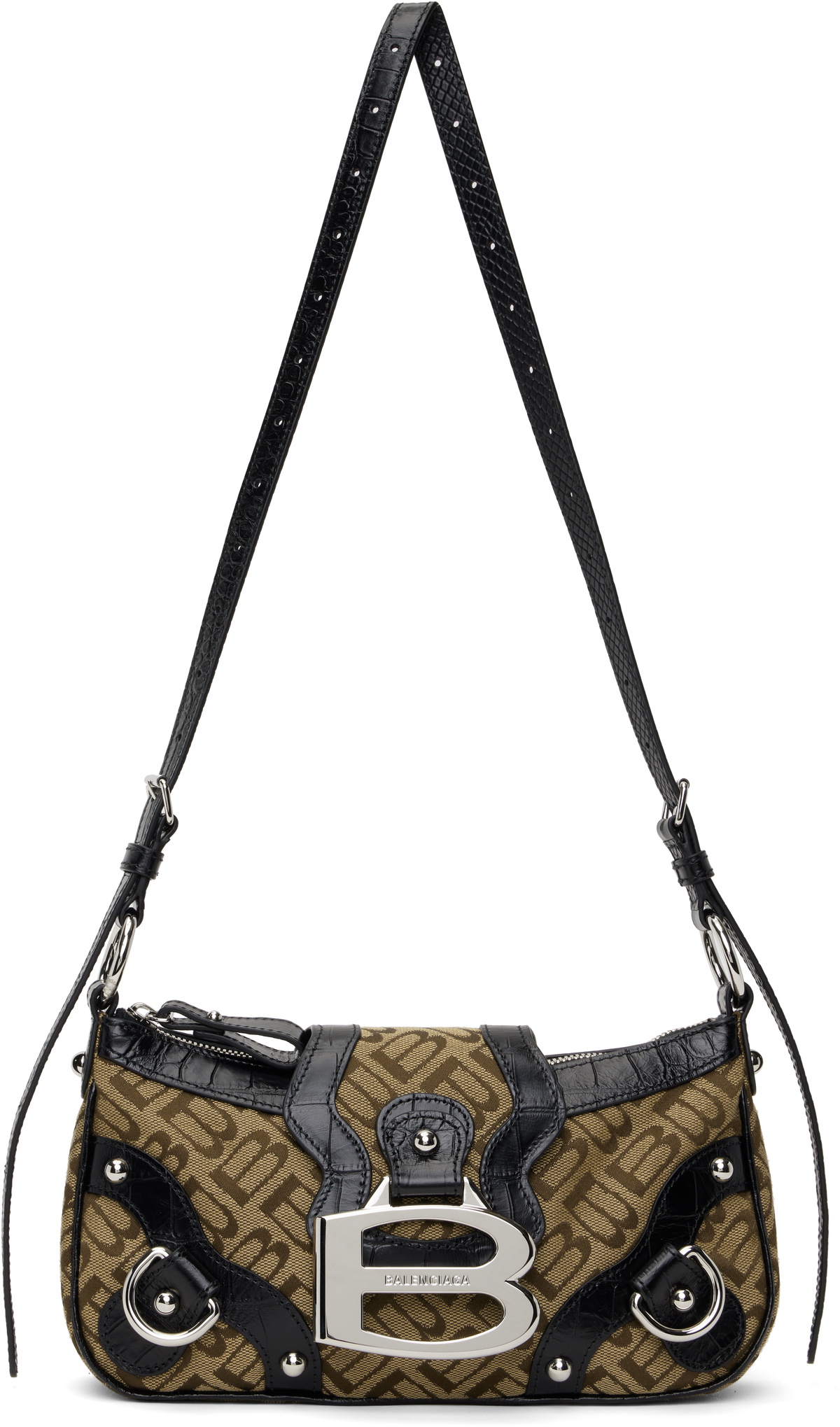 Balenciaga Brown & Black Essex Small Shoulder Bag Balenciaga