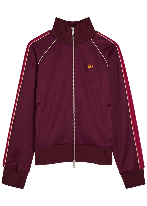 Photo: Wales Bonner Mantra Logo-embroidered Jersey Track Jacket Burgundy