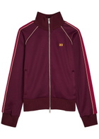 Wales Bonner Mantra Logo-embroidered Jersey Track Jacket Burgundy