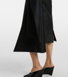 Shushu/Tong Bow-detail wool-blend satin midi dress